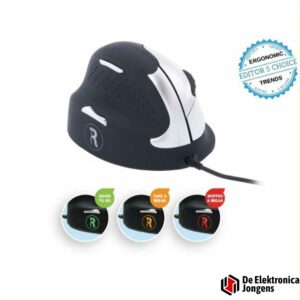 Ergonomische muis, Anti-RSI software, Medium (Handlengte 165-185mm), Linkshandig, bedraad